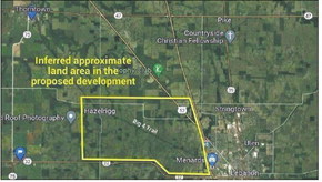 This map shows the potential site for LEAP Lebanon, which is the largest economic development project in the state’s history. It could potentially encompass up to 10,000 acres. Map provided by Boone County Preservation Group