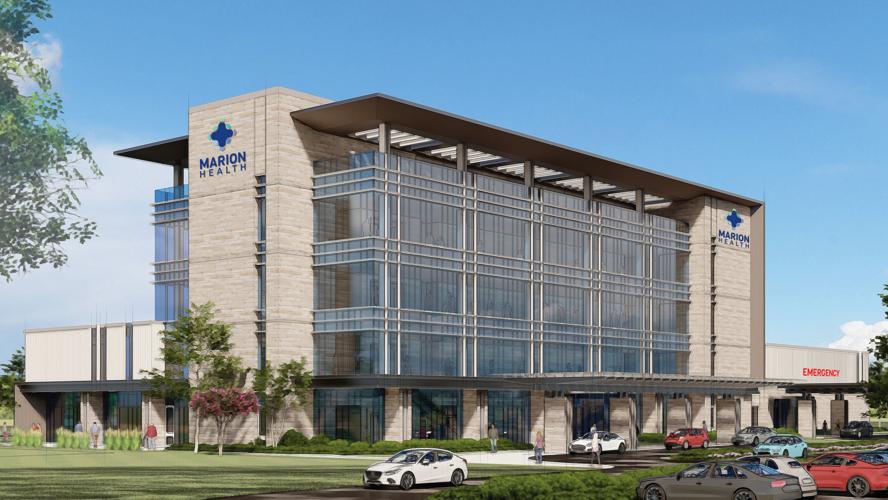 The exterior rendering of Marion Health's Gas City location shows what the 4-story 100,000-square-foot facility will look like when completed. File photo