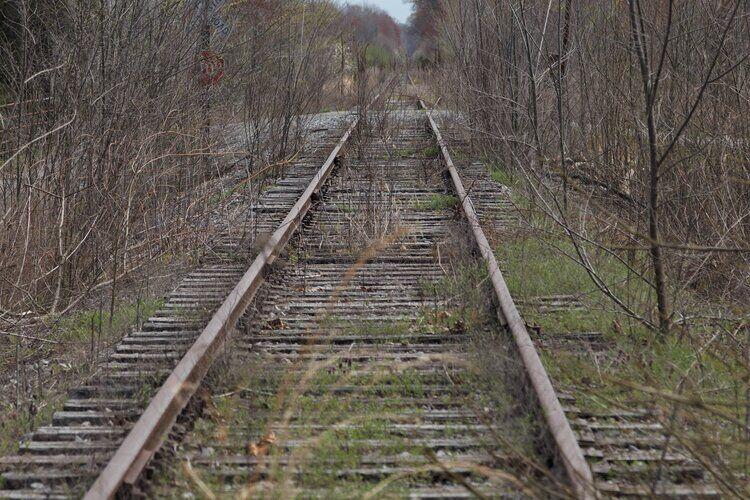 The abandoned Monon railroad in New Albany that will be converted into the 62.3-mile South Monon Freedom Trail.  
Photo courtesy of City of New Albany