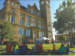 Tipton’s food truck concert series at the Tipton County Courthouse is shown in this photo from July 23, 2020. Indiana’s courthouses face serious and costly security issues. Kelly Lafferty Gerber | CNHI News Indiana