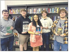 Logansport students Jacob Patty, Payton Mucker, Layla Powell, Sam Fultz and Charles Zimmerman discussed Senate Bill 12, a bill that targeted libraries for providing content considered harmful to minors. Josh Flynn | CNHI News Indiana