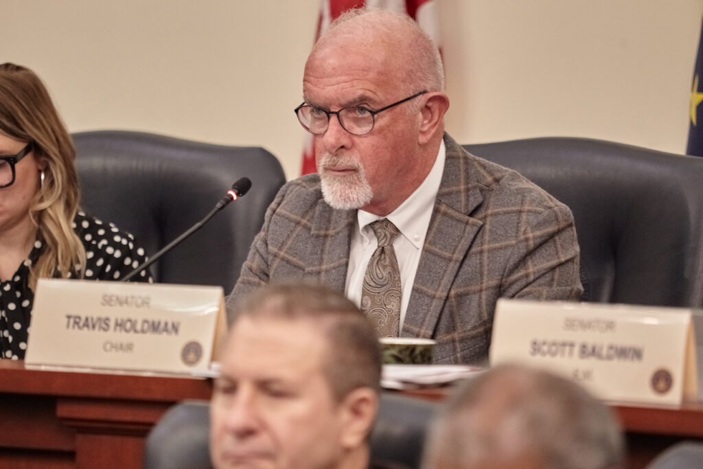Sen. Travis Holdman, R-Markle, made big changes to House Bill 1499 – removing much of the property tax relief it contained. (Monroe Bush for Indiana Capital Chronicle)