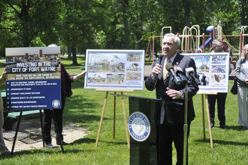 Mayor Tom Henry announced Thursday that an unexpected windfall of $22 million from the state will go to improvements in neighborhood parks and planting additional trees along city streets. James D. Wolf Jr. | The Journal Gazette