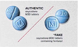 This photo shows how similar fake pills are to real medication. Photo provided