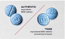 This photo shows how similar fake pills are to real medication. Photo provided