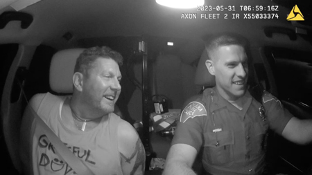 Camera footage released by the Indiana State Police shows officers’ interaction with Rep. Jim Lucas before and after he was arrested and booked into the Jackson County Jail on May 31, 2023. (Indiana State Police)