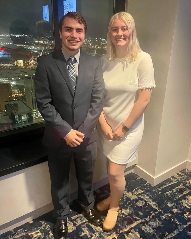 Franklin College Pulliam School of Journalism students Isaac Gleitz, left, and Sydney Byerly were just two Statehouse File reporters earning national recognition this spring.  
Staff photo