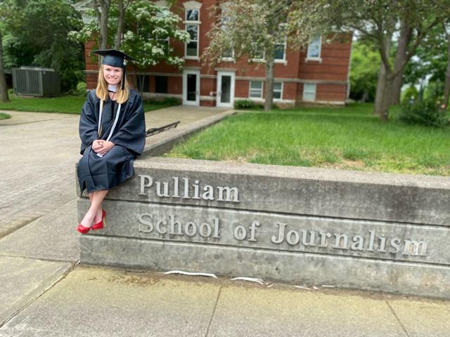 Recent FC grad Taylor Wooten won a national SPJ award for a story from the 2022 legislative session. She is currently employed at Indianapolis Business Journal.  Staff Photo.