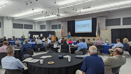 In Danville this week, IN-CLIMATE hosted its second summit showcasing different ideas to make agriculture more sustainable through conscious farming practices, new energy sources and carbon offsetting. Photo by Arianna Hunt, TheStatehouseFile.com