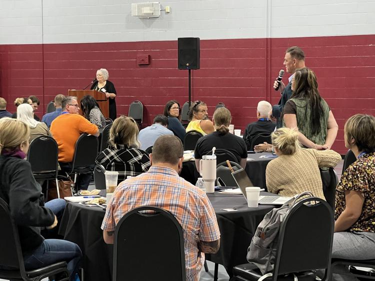 Justin Beatty and Sharon Cranfill spoke during the Recovery Residences Summit last week. Jarrod McGlothen / News-Examiner