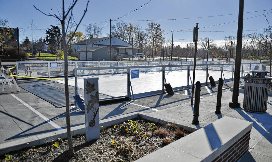 The new ice skating rink installed at Youngs Creek Park in Franklin was fully assembled and ready on Tuesday. 
RYAN TRARES | DAILY JOURNAL