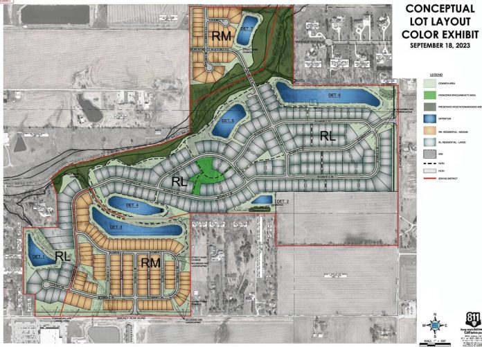 Lennar Homes is proposing building about 380 single-family homes near the intersection of Smokey Row Road and Honey Creek Road in Greenwood. Provided by the city of Greenwood