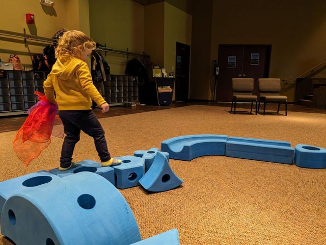 The variety of pieces at WonderSpace in Grant County gives kids the flexibility to arrange and combines the pieces however they want. Photo by Darin Jordan