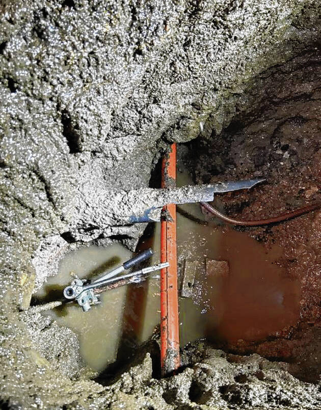 An example of underground cable pollution shown during a presentation to Franklin City Council during a February meeting. Submitted photo