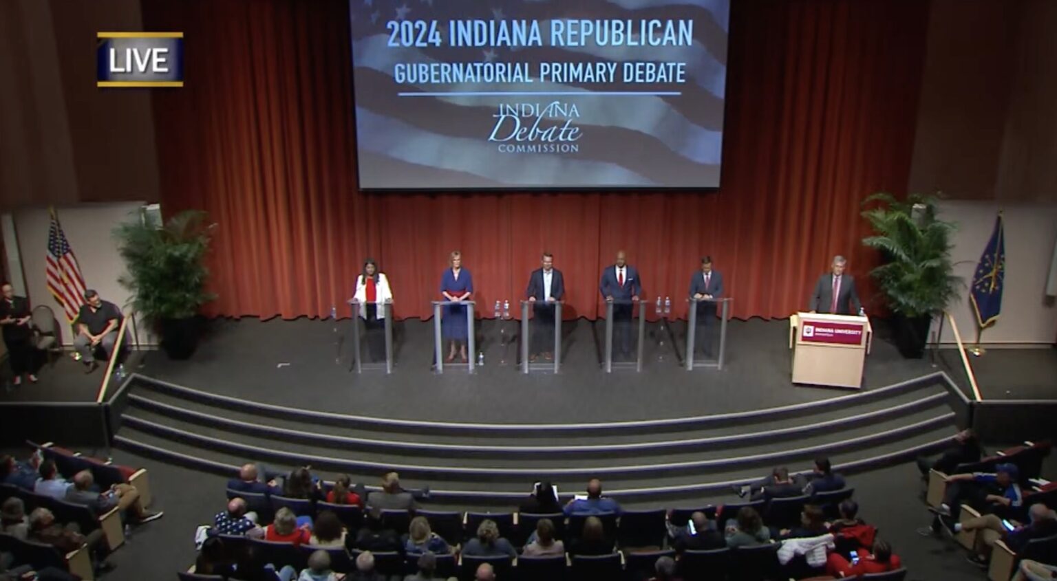  Five GOP candidates attended the final gubernatorial debate of the season Tuesday April 23, 2024. (Screenshot from livestream)