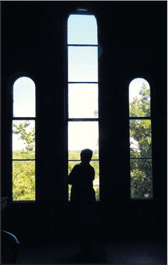 Beth Reed looks out the tall windows of College Hall, the central building on the Merom Camp and Retreat Center campus. Reed, president of the center’s board of directors, helped organize fundraising efforts that kept the center functioning. Tribune-Star/Mark Bennett