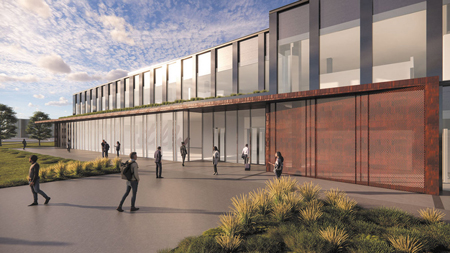 The foundry is intended to discover ways to make medicines better and faster and to create batches of experimental medicines for patients in clinical trials. (Rendering courtesy of Eli Lilly and Co.)