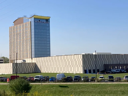 The exterior of the Wind Creek Chicago Southland Casino Oct. 9, 2024. The casino is southwest of the interchange of Interstate 80 and Halsted Street and tentatively scheduled to open Nov. 11. (Mike Nolan / Daily Southtown)