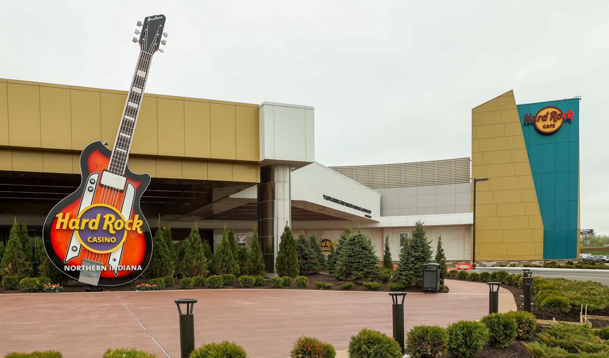 The entrance to the Hard Rock Casino in Gary features a giant replica of Joe Jackson's guitar. John J. Watkins, The Times