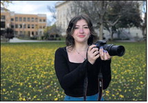 Marbella Ramos is Indiana State University’s new social media manager and hopes to elevate the university’s media presence and present an authentic image of ISU. Here, she poses for a photo on the Indiana State University campus Wednesday.