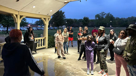 Families of homicide victims gather under the gazebo in Festival Park in Hobart in September. The Lake County Coroner's Office investigated 65 homicides in 2024, it said. Michael Howie, The Times