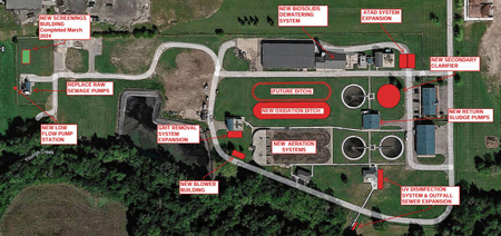 The site plan for the proposed Franklin Wastewater Treatment Plant expansion, expected to begin sometime  in 2025. Daily Journal File Photo