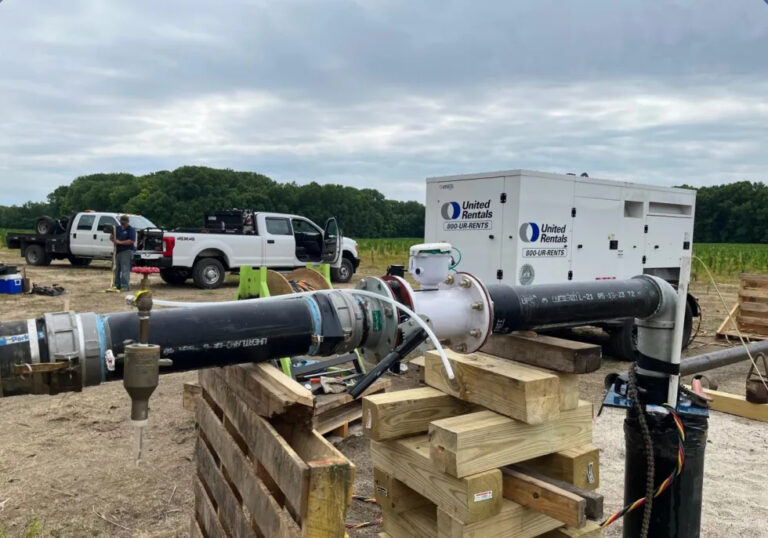 INTERA conducted aquifer testing to help determine if there is enough water to support the proposed Limitless Exploration/Advanced Pace development. The Indiana Finance Authority has since taken over. (Photo courtesy Indiana Economic Development Corp.)
