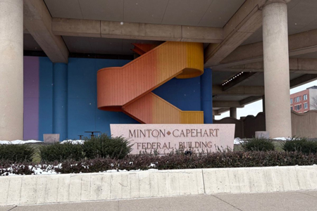 The Minton-Capehart Federal Building was on a list targeted for closure or sale. (Jill Sheridan / WFYI)