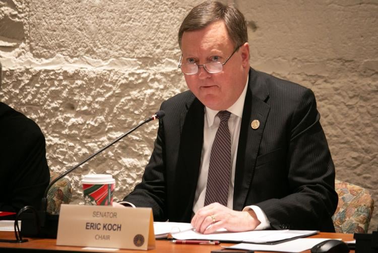 Sen. Eric Koch, R-Bedford, presents a bill before the Senate Utilities Committee in this January 2024 file photo. Photo by Xain Ballenger, TheStatehouseFile.com.