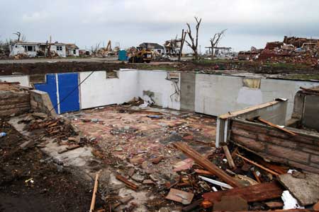 The basement is all that was left of this home gutted by a tornado in Greensburg, Kansas in 2007. (Greg Henshall/FEMA)