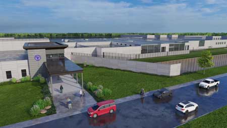 A rendering of the new correctional facility in Westville, slated for completion by 2027. (Photo courtesy Elevatus Architecture)