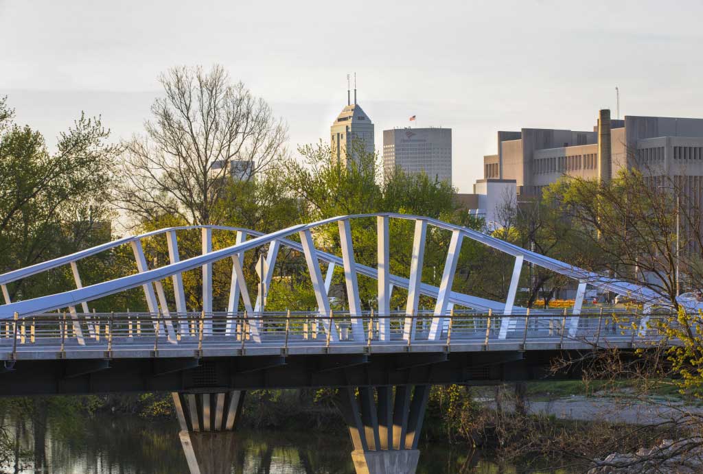 The 16 Tech bridge, which spans from 10th Street and Riley Hospital Drive into 16 Tech, is part of a larger $30 million infrastructure project. (Provided photo)