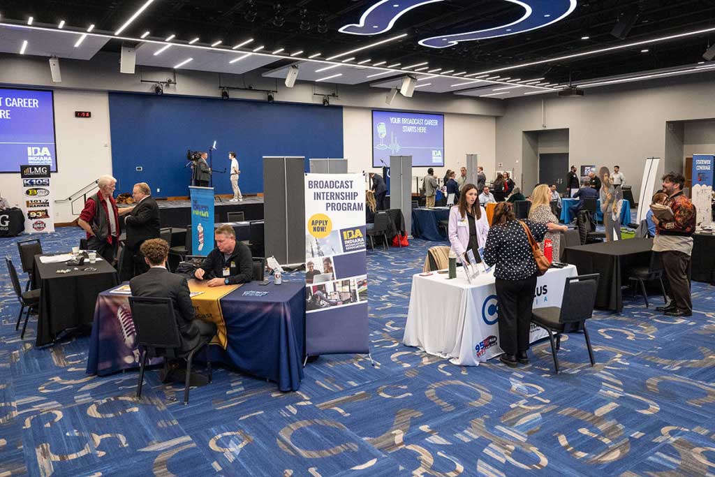 The Indiana Broadcasters Association conducted a job fair last week that attracted many entry-level job seekers. (IBJ photo/Chad Williams)