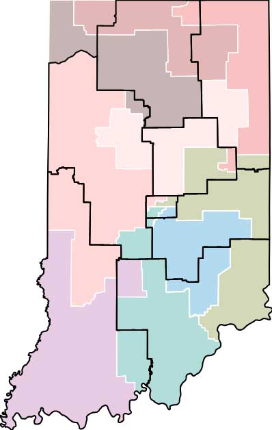 Source: Indiana House Republicans (proposed 2025 map), Indiana House Republicans (2021 map) • 01 Dec 2025
Graphic by Casey Smith/Indiana Capital Chronicle