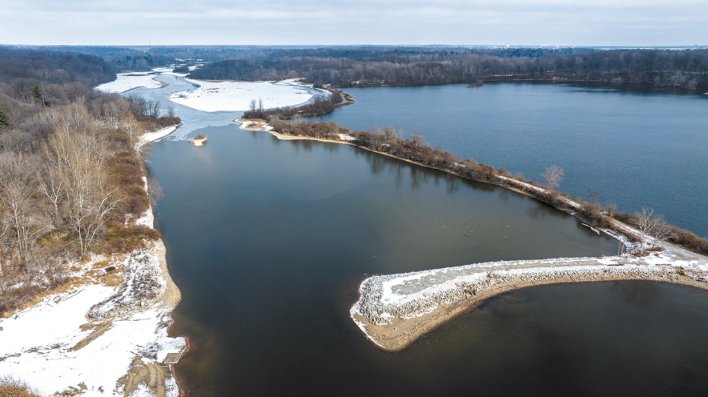 Eagle Creek Reservoir is one of 10 sources Citizens Water plans to tap to collectively provide, by 2031, up to 25 million gallons of water a day to Lebanon Utilities. (IBJ photo/Chad Williams)