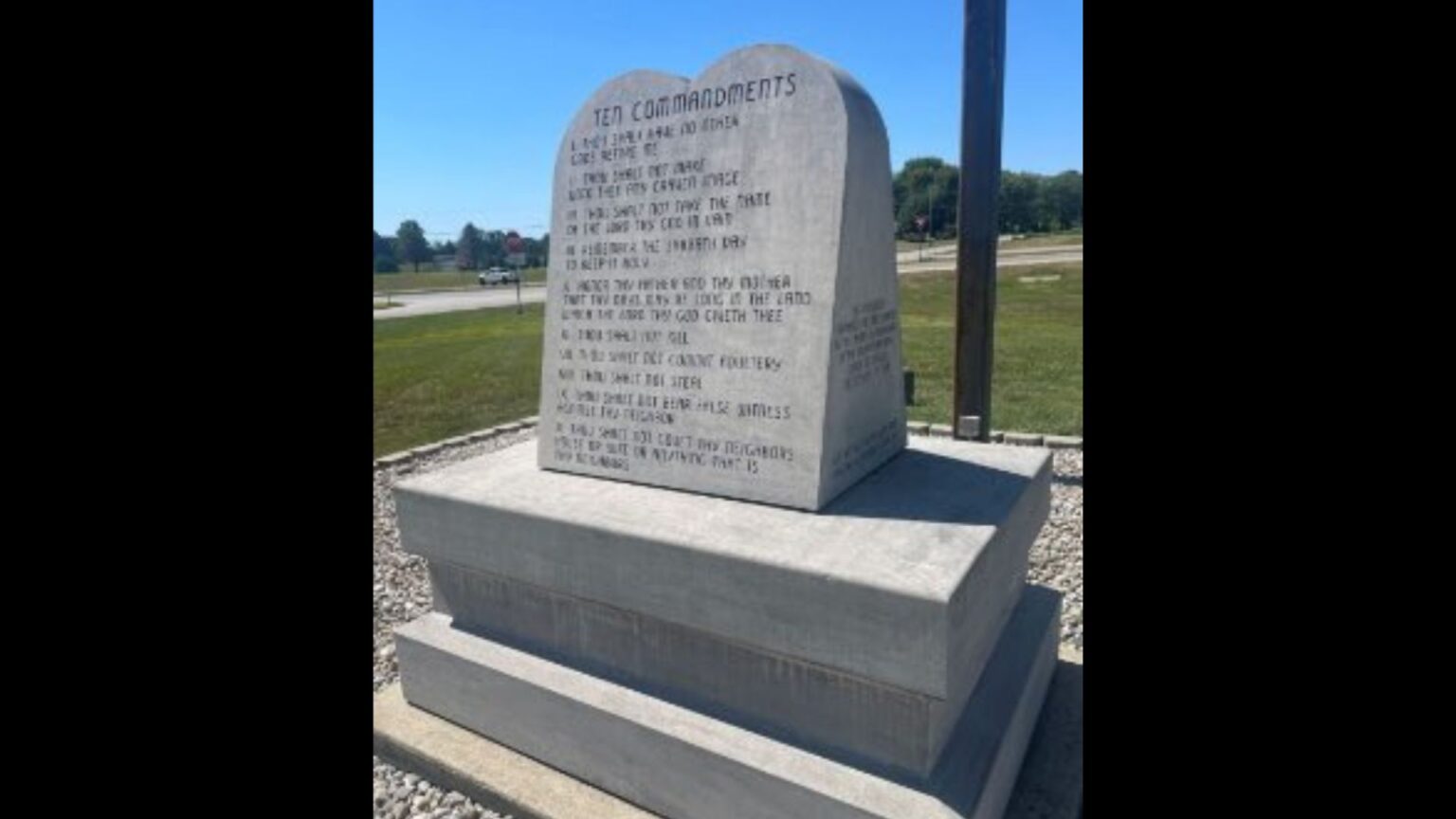 Indiana officials have asked a federal court to lift a long-standing injunction blocking the placement of a Ten Commandments monument at the Statehouse. (Courtesy)