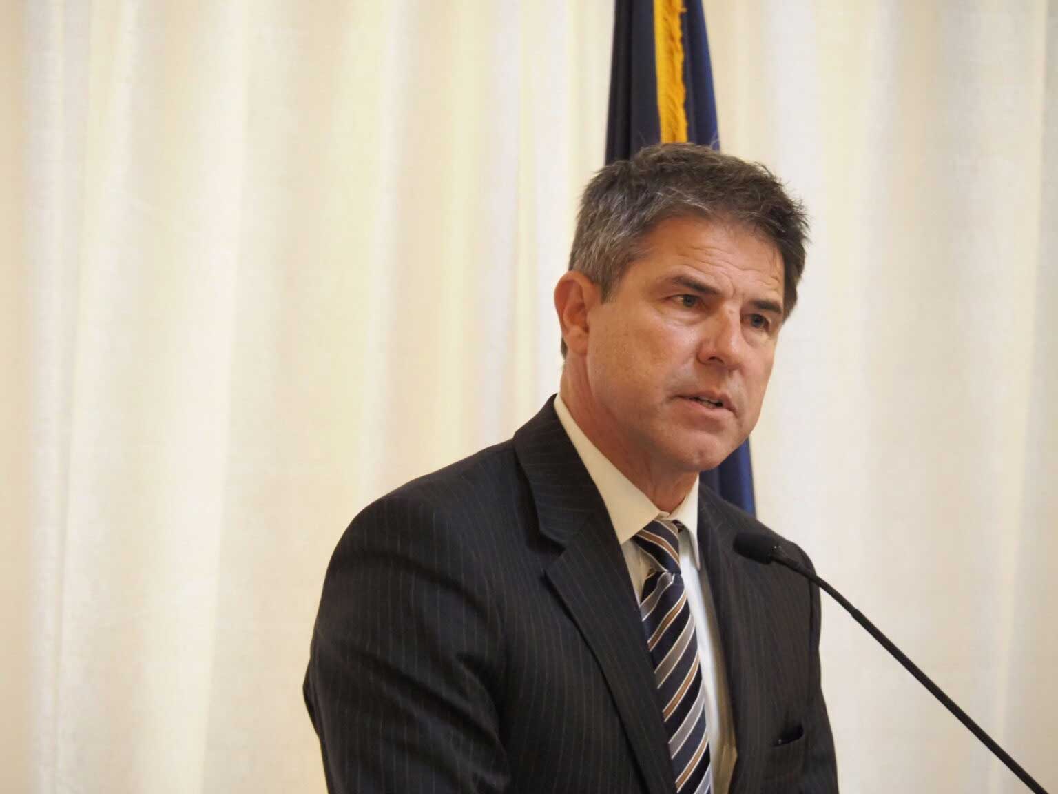 Indiana Senate President Pro Tempore Rodric Bray speaks (R-Martinsville) at a 25th anniversary celebration of the safe haven newborn surrender law at the Indiana Statehouse on Nov. 18, 2025. (Photo by Leslie Bonilla Muñiz/Indiana Capital Chronicle)