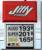 Cheaper alternative: The price of E85 gas was $1.65 a gallon Thursday at the Jiffy Mini-Mart on South Third Street. Jiffy Mini-Marts Inc., the only company selling the ethanol blend in Indiana, plans to begin offering E85 at its Marshall, Ill., station in early June. (Tribune-Star/Joseph C. Garza)