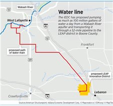 Proposed Tippecanoe County pipeline to LEAP Lebanon stirs questions about who controls Indiana’s water